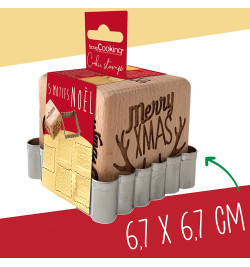 Tampons pour biscuits bois Christmas + découpoir réf.5138