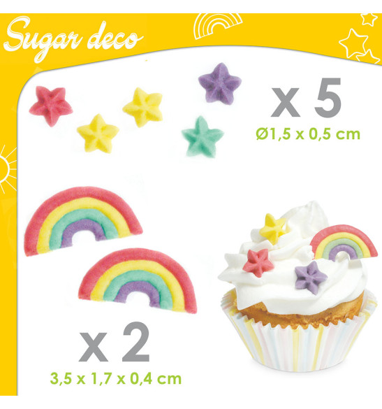 Rainbow-themed sweet scenery decorations