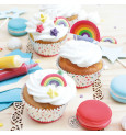 Rainbow-themed sweet scenery decorations