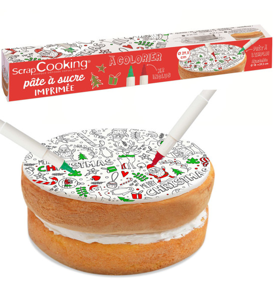 Rouleau Pate A Sucre A Colorier Noel Scapcooking