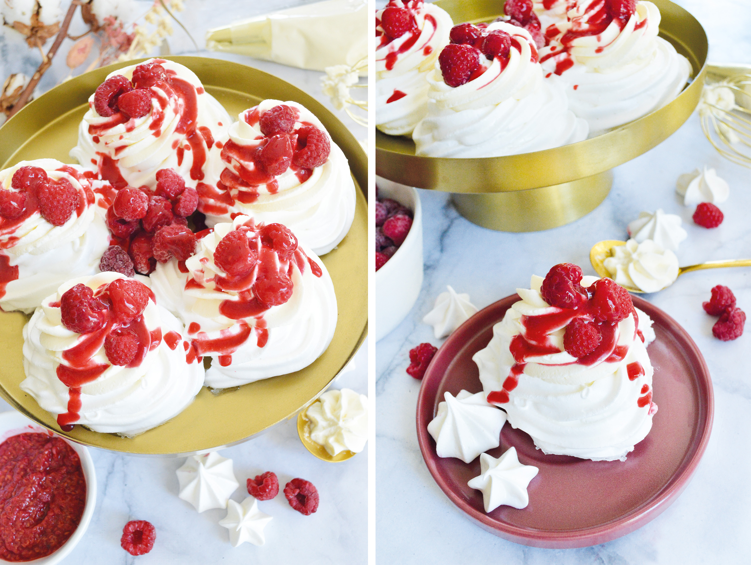 Pavlovas aux framboises