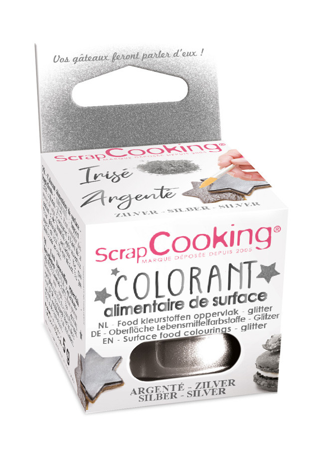 Peinture alimentaire argent 60g avec pinceau