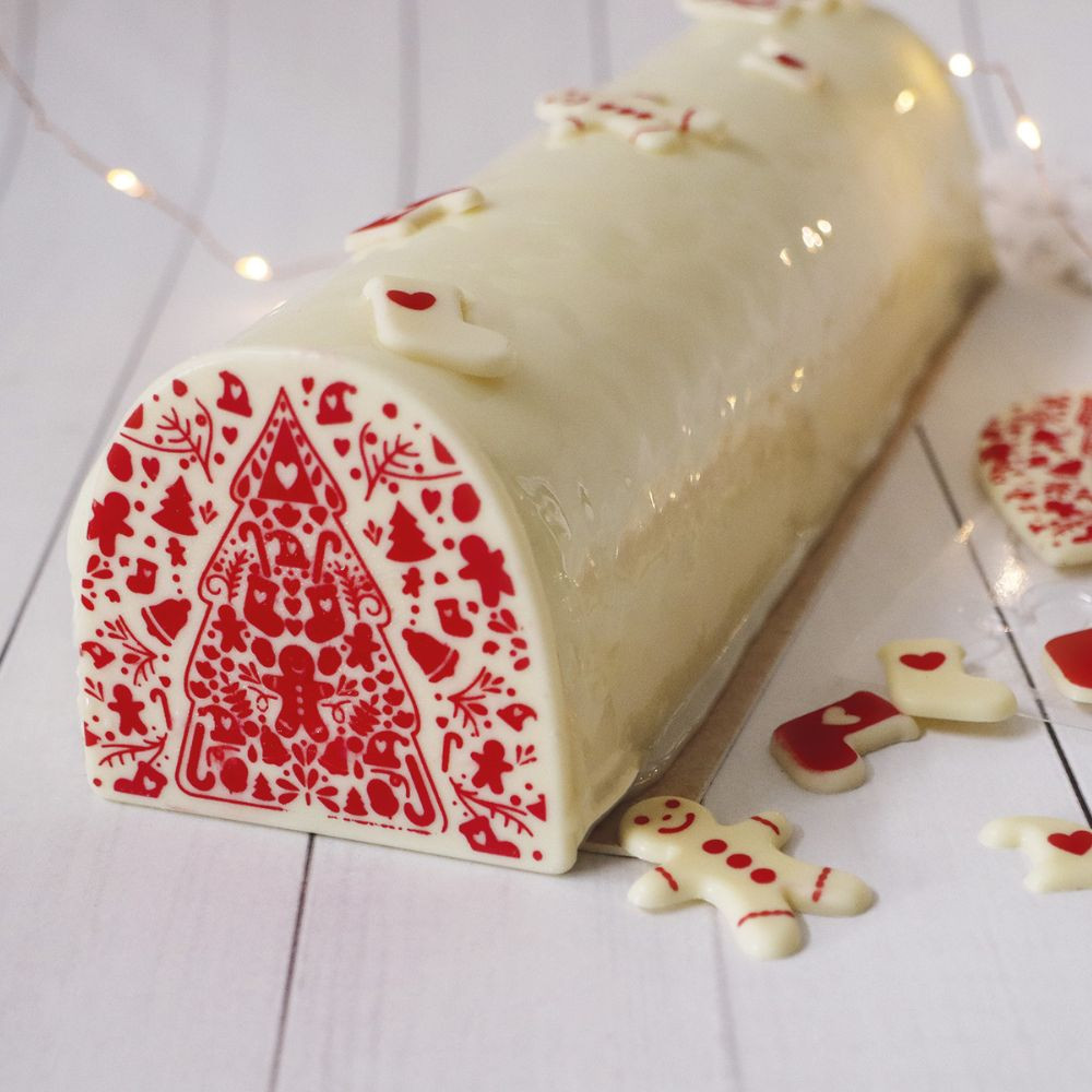 Planche à Gâteaux Rectangulaire Staedter En Carton - 40x30 Cm, Surface Blanche à Motif Feuille - Idéale Pour Présentation