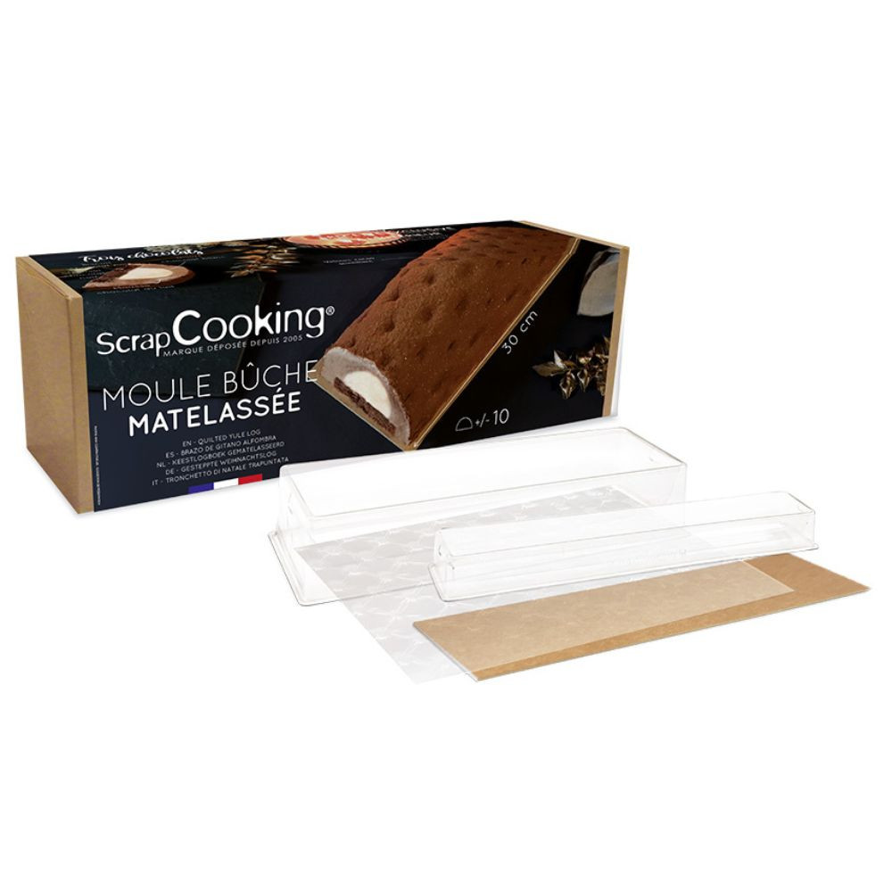 Kit Bûche De Noël Ondine ScrapCooking - Moule, Insert, Tapis Silicone Et Support - Pour Pâtisserie Maison - Fabriqué En France - 11