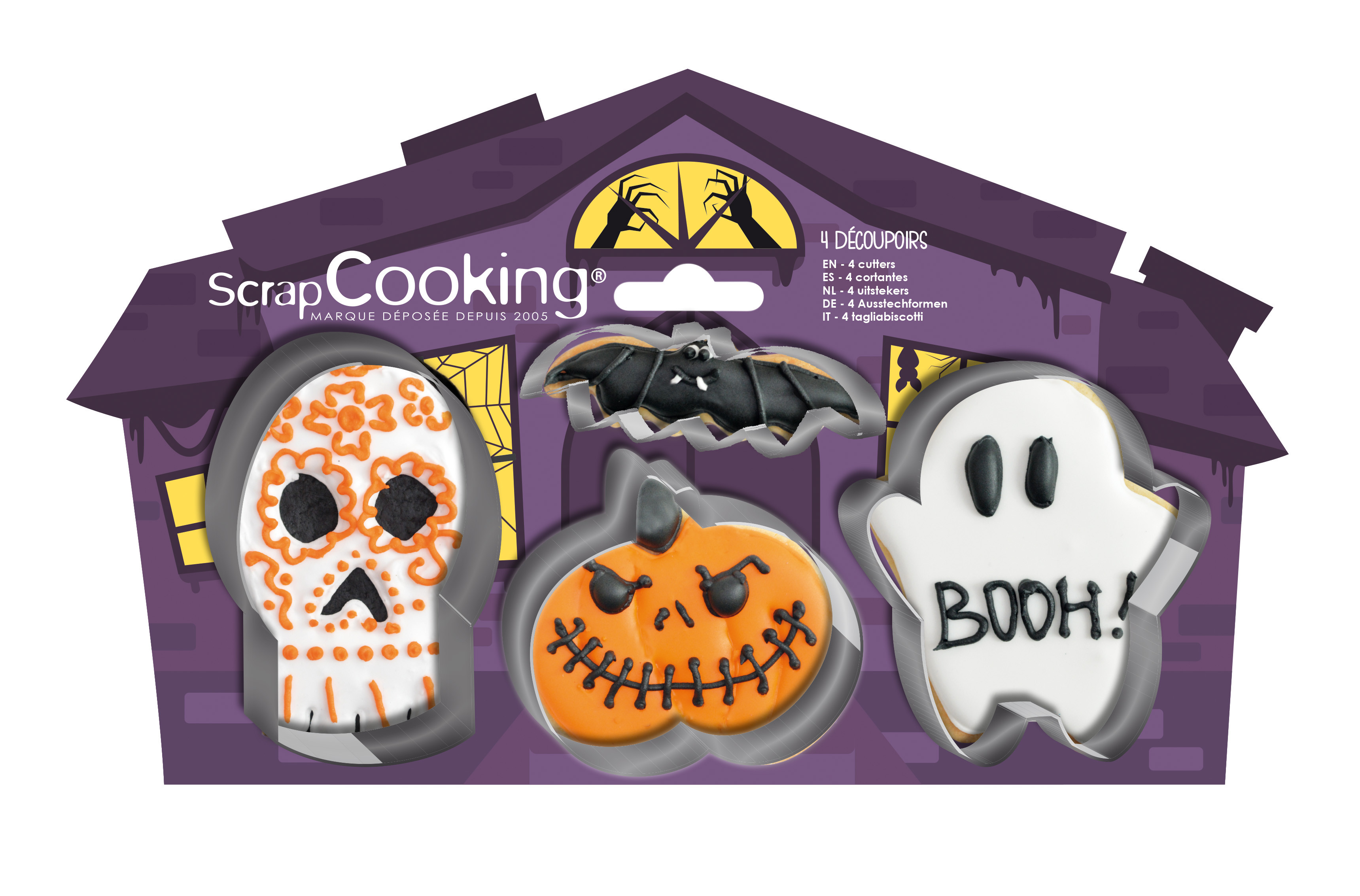 Wilton Set 4 Tagliabiscotti 3D Per Halloween – Stampini In Plastica Per Biscotti E Decorazioni - 4