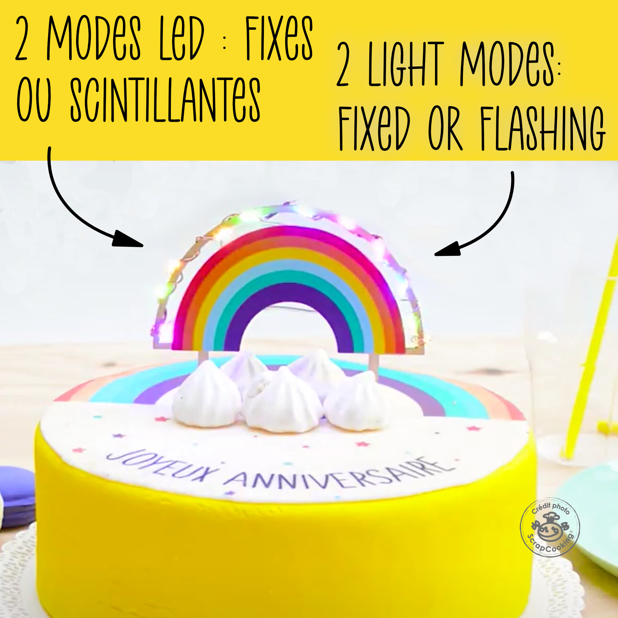 Flashing Multicolor Number 9 Cake Topper - 8" High, Battery Included, 3 Light Modes For 9th Birthday - View #7