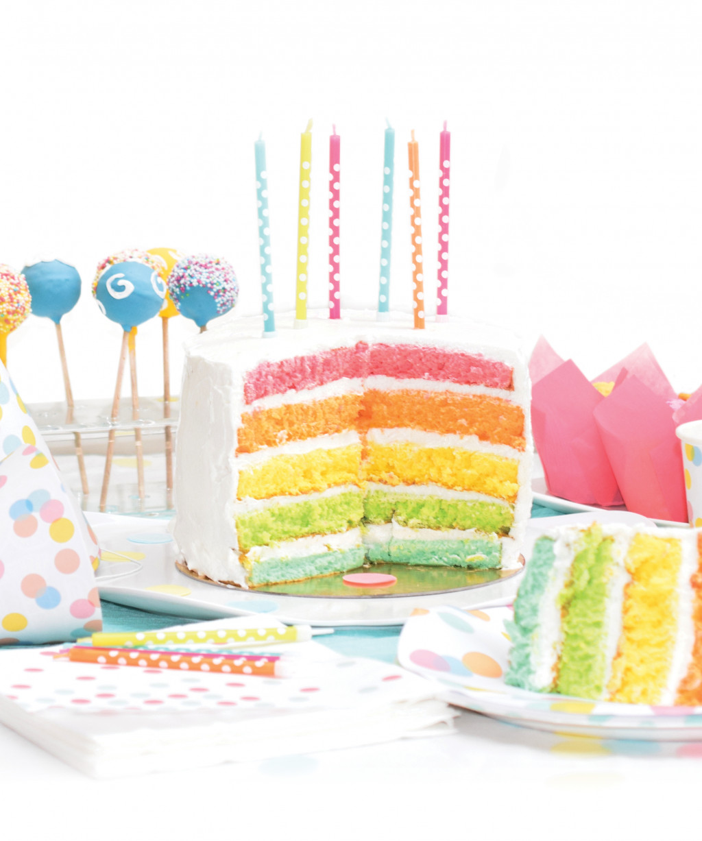 Rainbow cake (gâteau arc-en-ciel) - recette facile