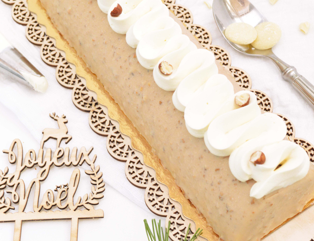 Bûche de Noël passion, poire, chocolat blanc - La recette