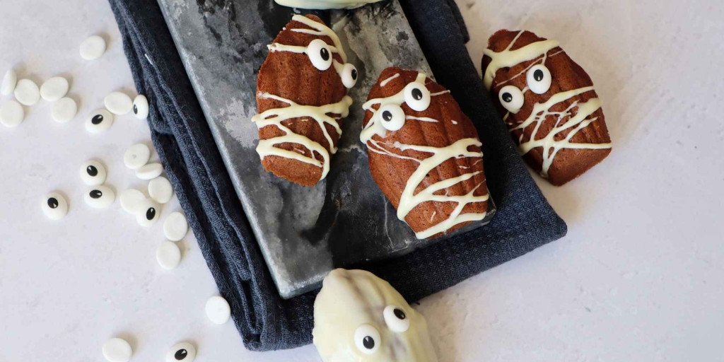 Recette des madeleines au cacao momies d'Halloween