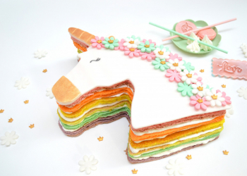 Recette gâteau licorne arc en ciel multicolore