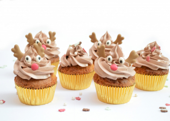 Recette cupcakes rennes de Noël fourrés praliné