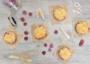 Mini crumbles pommes/framboises