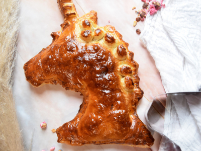 Recette galette des rois Licorne aux pralines roses