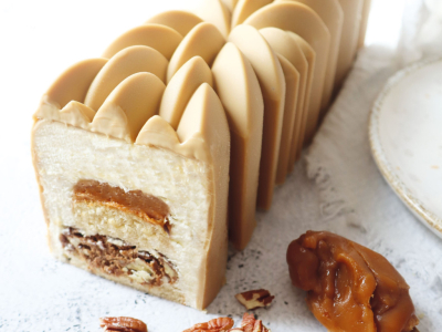 Recette bûche vanille caramel pécan