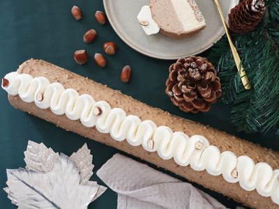 Recette bûche praliné noisettes Noël