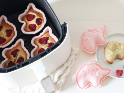 Recette licorne : financiers framboise au air fryer