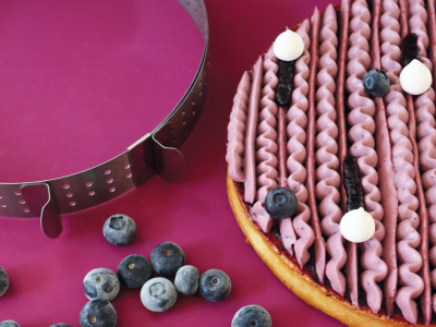 Tarte aux myrtilles et ganache vanille