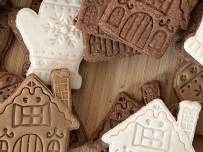 Recette biscuits pain d'épices et cacao Noël - chalet et moufle