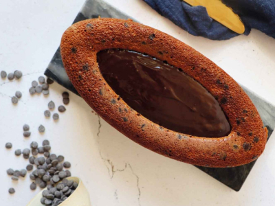 Recette cake aux pépites de chocolat et cœur ganache
